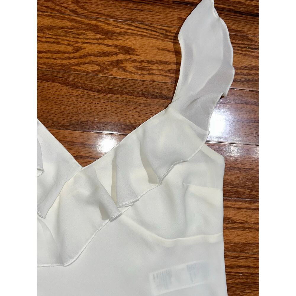 Abercrombie & Fitch White Romantic Ruffle V-Neck Sleeveless Camisole Tank Top XS - Picture 4 of 12